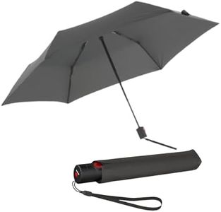 Knirps U.200 Ultra Light Automatic Rain Umbrella in Dark Grey – One-Touch Auto Open/Close, Wind-Tunnel Tested, 37in Canopy, Aluminum Fiberglass Frame, Pocket-Size Travel Umbrellas, Cover Included