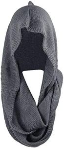 Bellady Winter Soft Pullover Knit Infinity Scarf Beanie Hoodie Scarf, Gray, One Size