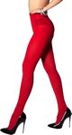 Klassik | Since 1993 | Soft Stockings for Women/Girls - Poly Cotton High Waisted Thigh Highs in Black & Skin Color - Perfect Pair with Shorts, Dresses & Shirts | Red-S