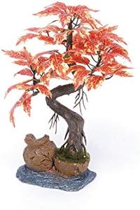 Penn-PLAX Deco-Replicas Bonsai Tree Aquarium Decoration – Orange – Safe for Freshwater and Saltwater Fish Tanks – 8” Height