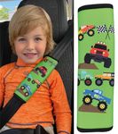 HECKBO 1x Kids Car Seat Belt Pads Seat Belt Protectors - Monster Truck - Seat Belt Pads for Kids and Babies- Ideal for Any Seat Belt Car Booster Seat Kids Bicycle