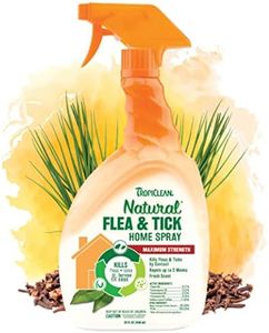 TropiClean Natural Flea and Tick Spray for Home | Maximum Strength Flea Spray for Carpet and Furniture | Family-Friendly & Safe | Made in the USA | 32oz