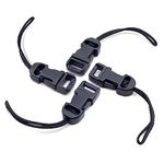 Padwa Lifestyle 4 Pcs Black Quick Release Camera Strap QD Loops Connector Adapter - Camera Quick Release Clip Compatible for All Compact Digital Cameras,Binoculars