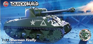 Airfix QUICKBUILD Model Tank Kit - J6042 Sherman Firefly Building Kit for Kids 6+, Construction Toys for Boys & Girls, Model Making with No Glue - Classic Vehicle Gifts Plastic Craft Sets