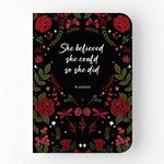 FACTOR NOTES Undated Planner: 12 Months Ultimate organizer | Monthly & Weekly Layouts | Schedule Appointments | Weekly Habit Trackers | Goal Setting | Free Stickers (She believed she could)