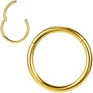 PunkTracker 1 pieza 20G 18G 16G 6/7/8/9/10 mm ATSM F136 acero de titanio cartílago Tragus Helix arete aro labio anillos nariz piercing nariz piercing Helix Conch Septum joyería, Titanio