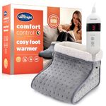 Silentnight Electric Foot Warmer for Cold Feet - Heated Foot Warmer with 3 Heat Settings, Super Soft Teddy Fleece Machine Washable Lining, and Overheat Protection - Warm Cosy - Grey