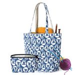 YARWO Knitting Bag with Small Zipper Pouch, Yarn Tote for Knitting Needles, Skeins of Yarn and Knitting Supplies On the Go, Sheep (Bag Only Patent Pending)