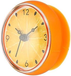 PATIKIL Waterproof Shower Clock, Non Ticking Silent Mini Cute Mirror Wall Clocks with Suction Cup for Bathroom Kitchen Home Decoration, Yellow/Black