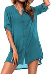 Ekouaer Women Loose 3/4 Sleeve Swim