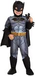 Toddlers Deluxe DC Comics Batman Costume, Black Superhero Suit, Cape & Mask for Superhero Parties & Halloween 4T