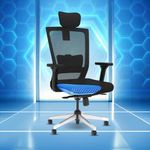 The Sleep Company Stylux Premium Ergonomic Office Chair | Patented SmartGRID Technology | SpinePro Adjustable Lumbar Support for Desk Chair | Chair for Work, Home, Study | Enduring Design | Black
