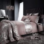 GC GAVENO CAVAILIA Ultra Soft Glitter Bedding Satin Duvet Set Double Velvet Bed Set, Champagne Reversible Bedding, 3 Pieces