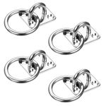 4Pcs Tie Ring on Plate 30mm x 35mm Galvanized Hanging Chain Ring Hay Nets Horse Pony Equestrian Universal Dog Animal Tether Stable Ring Hook