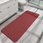 Bosap Bath Mat,Ultra Thin Bathroom Runner Rugs,Large Bath Mats for Bathroom,Quick Dry,Non-Slip,Machine Washable,Low Pile,Bath Rug,Shower Outside,Sink,Home Decor Accessories.Red,3'x6'(36x72inch)