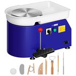 VIVOHOME 25CM Pottery Wheel Forming Machine 350W Electric DIY Clay Tool with Foot Pedal and Detachable Basin for Ceramic Work Art Craft Blue