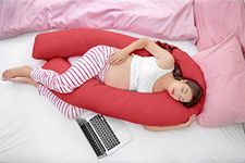 Hometex 9ft U Shaped Comfort Pregnancy Support Pillow with free Case (Red Cover)