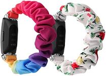 FitTurn Cute Elastic Bands intended for Fitbit ACE 3/ ACE 2 Band intended for Kids Small Elastic Cloth Pattern Printed Fabric Wristbands Bracelet Watch Band intended for Inspire 2 Girls (2pack-5)