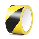 ALBOYI Black Yellow Hazard Warning Tape, 70mm×20m Safety Tape Self Adhesive Barrier Tape 1 Roll, Hazard Tape Black and Yellow for Floor Marking Barrier Tape