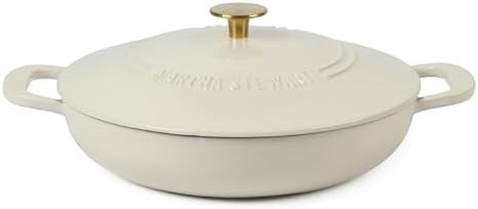 Martha Stewart 3.5-Quart Enameled Cast Iron Dutch Oven Braiser - Linen w/Gold Knob