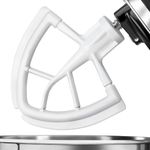 Flex Edge Beater for KitchenAid,Mixer Attachement Compatible With KitchenAid,Mixer Accessory,Fits Tilt-Head Stand Mixer Bowls For 4.5-5 Quart Bowls,Beater With Silicone Edges,White