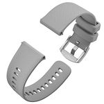 Anbeer Silicone Watch Band 20mm Quick Release Rubber Watch Straps for Men Women,Silver Stainless Steel Buckle