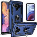 LG Stylo 6 Case, with [Tempered Glass Screen Protector] STARSHOP Military Grade Shockproof Drop Protection Foldable Case with Built-in 360° Rotatable Metal Ring Kickstand Cover, for LG Stylo 6 - Navy