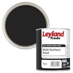 Leyland Trade - Multi Surface Paint - Suitable for 8 Different Surfaces - Black - 750ml