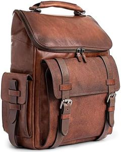 VELEZ Leather Backpack for Men 14 Inch Laptop Bag Brown Genuine Travel Pack Handmade Business Computer Carry Rucksack Professional Office School Bookbag Designer Minimalist Work Daypack Gift