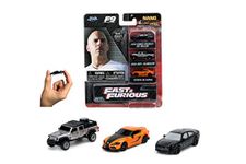 Jada Toys 253201003 Fast & Furious Set of 3 C Nano Collectible Cars, Jeep Gladiator, 2019 Dodge Charger SRT Hellcat Widebody, 2020 Toyota Supra, 4 cm, Ages 3+, Multicoloured