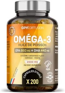 Omega 3 Huile de Poissons Sauvages -33% EPA / 22% DHA - 200 capsules - GPH Diffusion