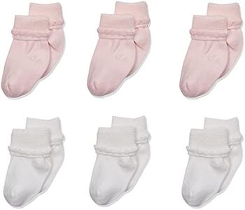 Jefferies Socks Unisex Kids Newborn Bubble Stitch Rock-A-Bye Bootie 6 Pair Pack, Pink/White, Newborn US