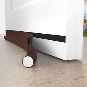 Dioxide Burlete Puerta Entrada, 94 cm Puerta Flexible Tira De Sellado Inferior Protector Sellador Tapón Burlete Bloqueador De Polvo De Viento Protector(1, Marrón)