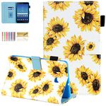 Dteck Case for Samsung Galaxy Tab A 8.0 2018 SM-T387 Verizon/Sprint/T-Mobile, Slim Folio Stand Premium Leather Wallet Cover with Photo Slot for Samsung Galaxy Tab A 8.0 Tablet SM-T387, Sunflower