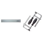 Makita 199141-8 1.5 Metre Guide Rail,Clear & 194385-5 Clamp Set for SP6000 Plunge Saw (Pair), Silver