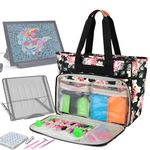 Yarwo Carrying Case for A4 Tracing Light Box and Diamond Painting Accessories, Portable Travel Organiser Bag for A4 Drawing Light Pad or Diamond Painting Art Tools, Peony Black, Patent Pending