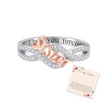 925 Sterling Silver Mom Nana Sister Daughter Bestie Ring for Women I Love You Forever Mothers Day Christmas Birthday Rings Jewelry Gifts (Sister, 7)