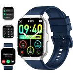 Smart Watch for Men Women (Answer/Make Call), 1.96" Smart Watches, IP68 Waterproof Fitness Tracker, 112+ Sport Modes, Pedometer, Heart Rate and Sleep Monitor, Smartwatch for Android iOS, Dark Blue