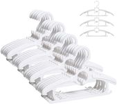 Baby Nursery Closet Hangers 20pcs,JSF White Plastic Kids Clothes Hanger, 11-14" Adjustable Baby Hangers for Newborn Non-Slip Baby Outfit Hanger,Stackable Toddler Infant Nursery Kids Hangers