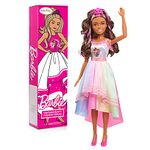 Just Play Barbie 28-inch Best Fashion Friend Unicorn Party Doll, Brown Hair, Amazon Exclusive, Multi-Color, 63563