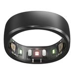 RingConn Smart Ring with No App Subscription, Size First with Sizing Kit, 7-Day Battery Life Activity & Sleep Health Tracker/Stress Monitor, IP68 Compatible with iOS & Android (Black, Size 14)