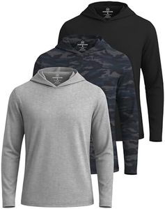 3 Pack: Men’s Big and Tall Quick Dry Fit Wicking Long Sleeve Fishing Active Athletic Hoodie Hooded T Shirt Workout Running Fitness Gym Sports Casual Sweatshirt UPF 50 Outdoor Hiking- Set 5, 3X Tall