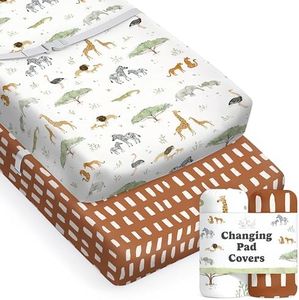 Baby Changing Pad Cover 2-Pack (Farm Animals) - Premium Fitted Sheets Changing Table Cover - Buttery Soft Cotton Blend - Diaper Changing Pad Cover - Changing Pad Sheets