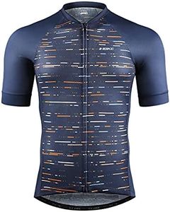 INBIKE Men's Cycling Jersey Short Sleeve Mountain Bike Shirt Breathable Moisture Wicking Reflective 3 Rear Pockets Size M Blue