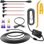 Type C Port Dash Cam Hardwire Kit iiwey 13ft 12V 24V to 5V Hard Wire Kit Fuse for Dashcam, Car Dash Camera Charger Power Cord with LP/Mini/ATO/Micro2 Fuse for Dash Cam, GPS Navigator, Radar Detector