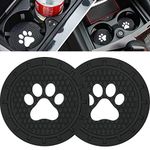 BukNikis Car Cup Holder Coasters-Car Interior Accessories 2.75 inch Silicone Anti Slip Cute Dog Paw Car Coaster -Universal (Pack of 2)