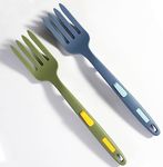 YMCSMGS Silicone Flexible Forks, Heat Resistant Dishwasher, cooking in the kitchen or serving at the dinner table，Nonstick Blending Fork for Mix Ingredients(Dark Blue, dark green)