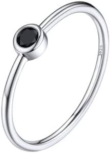 Silvora Anillos de boda de plata de ley brillante zirconia cúbica eternidad bandas de compromiso delicado embalaje de regalo, Plata de ley 925