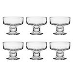 binsakao Glass Ice Cream Bowl Set, Small Clear Mini Footed Dessert Cups for Friut Pudding Trifle Parfait Sundae Nuts Cocktail Drinks Party (189ml, 6 pcs)