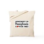 CafePress Somebody In Pennsylvania Loves Me Tote Bag Natural Canvas Tote Bag, Reusable Shopping Bag